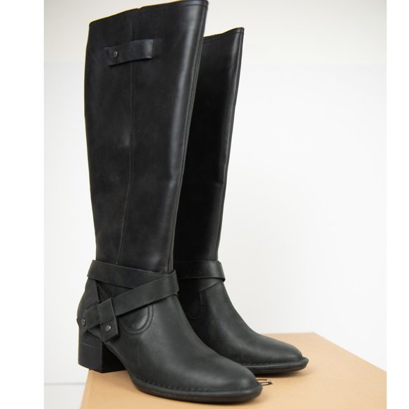 UGG Shoes - Ugg Bandara Tall Boot Black Leather Knee High Size 8.5 New In Box